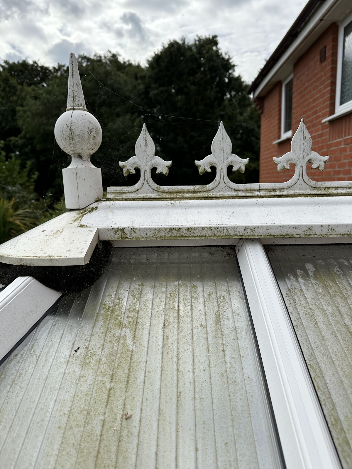 Conservatory roof before cleaning